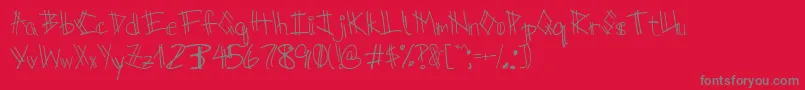 ScratchRegular Font – Gray Fonts on Red Background