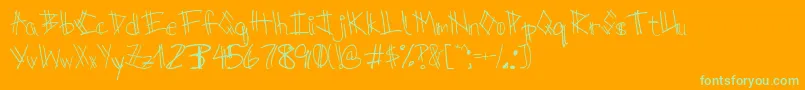 ScratchRegular Font – Green Fonts on Orange Background