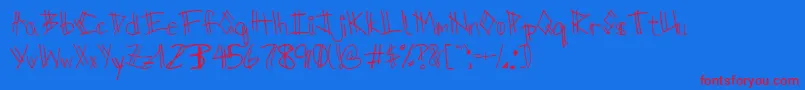 Police ScratchRegular – polices rouges sur fond bleu