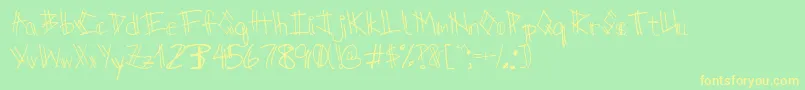 ScratchRegular Font – Yellow Fonts on Green Background