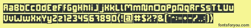 Czcionka DigitalGothicInverse – czarne czcionki na żółtym tle