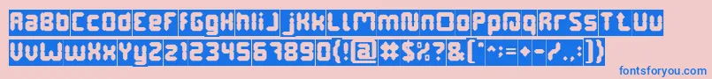 フォントDigitalGothicInverse – ピンクの背景に青い文字