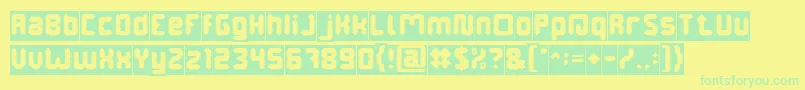 DigitalGothicInverse-Schriftart – Grüne Schriften auf gelbem Hintergrund