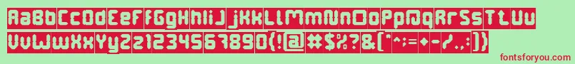 DigitalGothicInverse Font – Red Fonts on Green Background