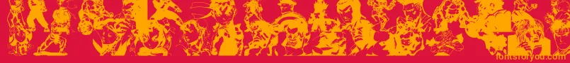 SuperStreetFighter Font – Orange Fonts on Red Background