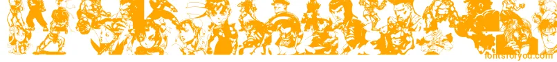 SuperStreetFighter-Schriftart – Orangefarbene Schriften auf weißem Hintergrund