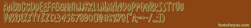 Kennebunkport3D Font – Green Fonts on Brown Background