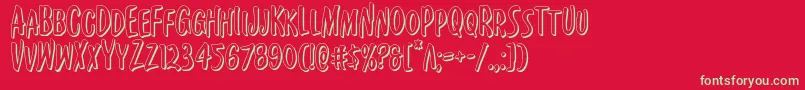 Kennebunkport3D Font – Green Fonts on Red Background