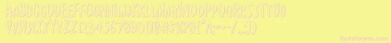 Kennebunkport3D Font – Pink Fonts on Yellow Background