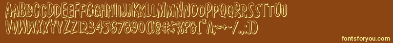 Kennebunkport3D Font – Yellow Fonts on Brown Background