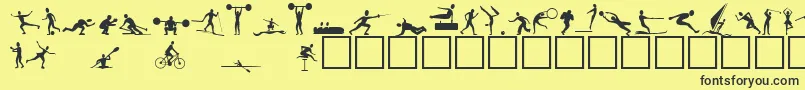 Athletes Font – Black Fonts on Yellow Background