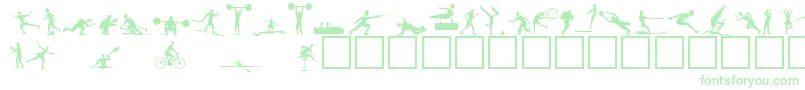 Athletes Font – Green Fonts on White Background