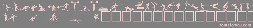 Athletes Font – Pink Fonts on Gray Background