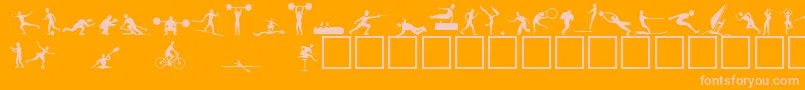 Athletes-Schriftart – Rosa Schriften auf orangefarbenem Hintergrund