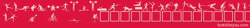 Athletes Font – Pink Fonts on Red Background