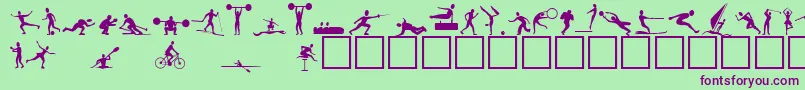 Athletes Font – Purple Fonts on Green Background