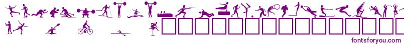 Fonte Athletes – fontes roxas em um fundo branco