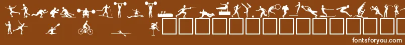 Police Athletes – polices blanches sur fond brun