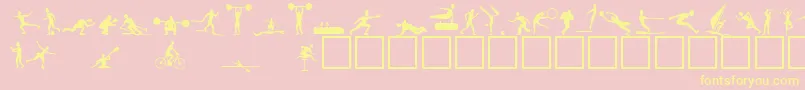Athletes Font – Yellow Fonts on Pink Background