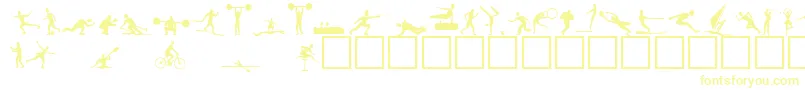 Athletes Font – Yellow Fonts on White Background