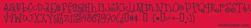 Loveletters Font – Black Fonts on Red Background