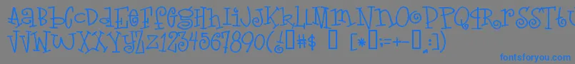 フォントLoveletters – 灰色の背景に青い文字
