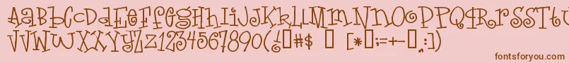 Loveletters Font – Brown Fonts on Pink Background