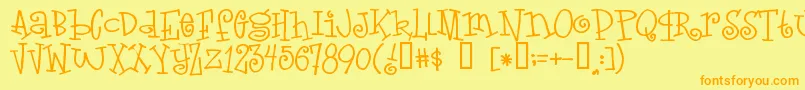 Loveletters Font – Orange Fonts on Yellow Background