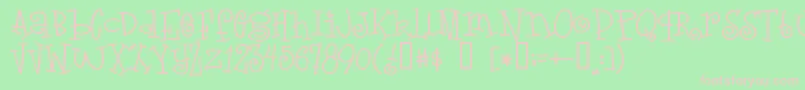 Loveletters-fontti – vaaleanpunaiset fontit vihreällä taustalla