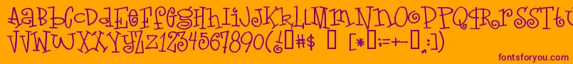 Loveletters Font – Purple Fonts on Orange Background
