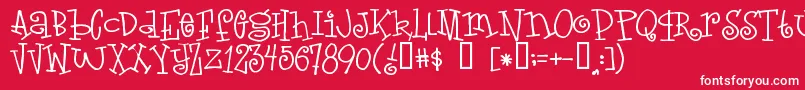 Loveletters Font – White Fonts on Red Background