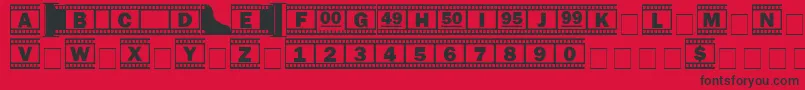 Filmstrip Font – Black Fonts on Red Background