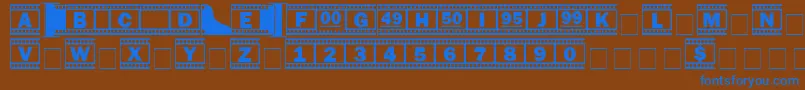 Filmstrip Font – Blue Fonts on Brown Background