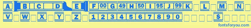 fuente Filmstrip – Fuentes Azules Sobre Fondo Amarillo