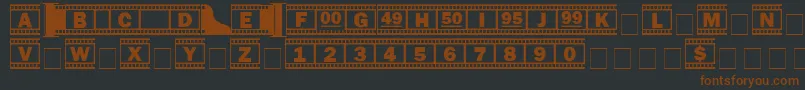 Шрифт Filmstrip – коричневые шрифты на чёрном фоне