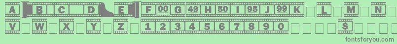 Filmstrip Font – Gray Fonts on Green Background