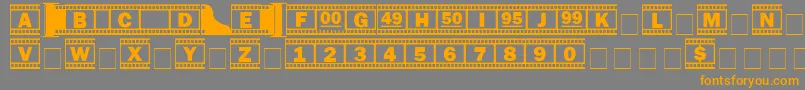 Filmstrip-Schriftart – Orangefarbene Schriften auf grauem Hintergrund