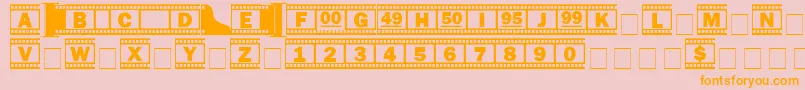 Filmstrip-Schriftart – Orangefarbene Schriften auf rosa Hintergrund