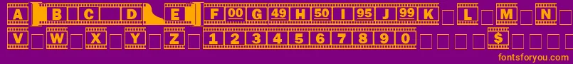 Filmstrip Font – Orange Fonts on Purple Background