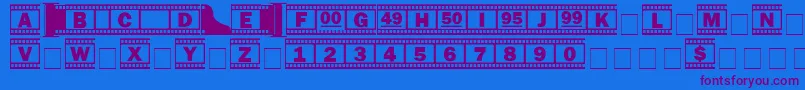 Шрифт Filmstrip – фиолетовые шрифты на синем фоне