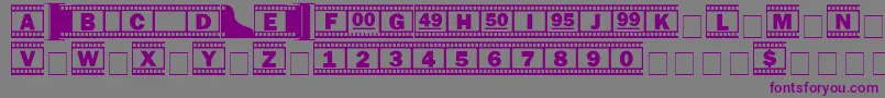 Шрифт Filmstrip – фиолетовые шрифты на сером фоне