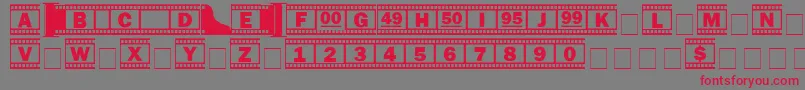 Filmstrip Font – Red Fonts on Gray Background