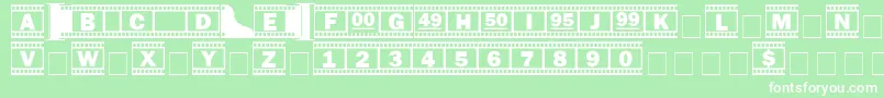 Filmstrip Font – White Fonts on Green Background