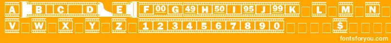 Шрифт Filmstrip – белые шрифты на оранжевом фоне