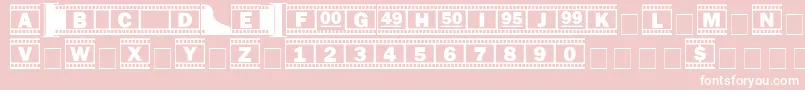 Filmstrip-Schriftart – Weiße Schriften auf rosa Hintergrund