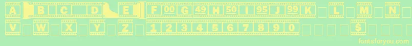 Filmstrip Font – Yellow Fonts on Green Background