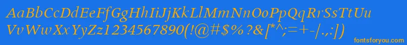 ApolloMtItalic Font – Orange Fonts on Blue Background