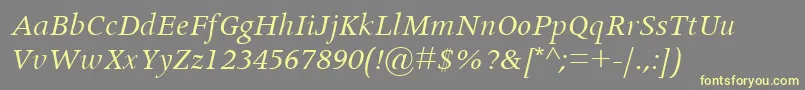 ApolloMtItalic Font – Yellow Fonts on Gray Background