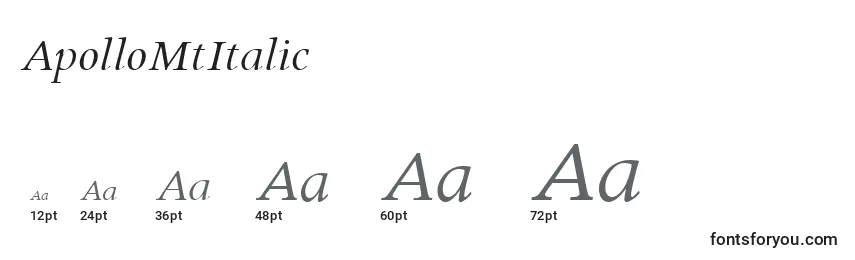 Размеры шрифта ApolloMtItalic