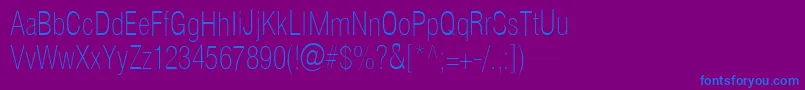 Helioscondthin Font – Blue Fonts on Purple Background